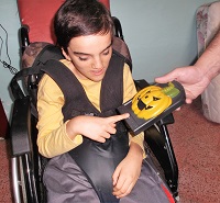 Francesco testing and listening to the doorbell!